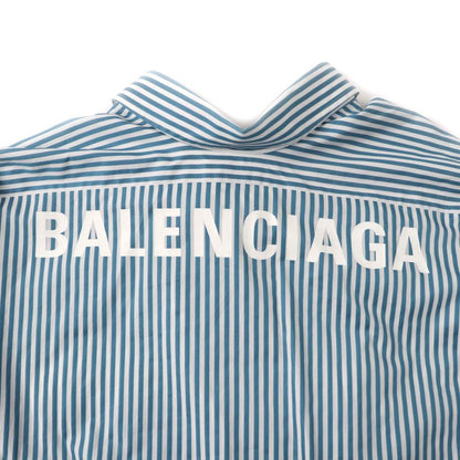 Balenciaga 21AW 622050 100% Cotton Logo Stripe Oversized Long Sleeve Shirt