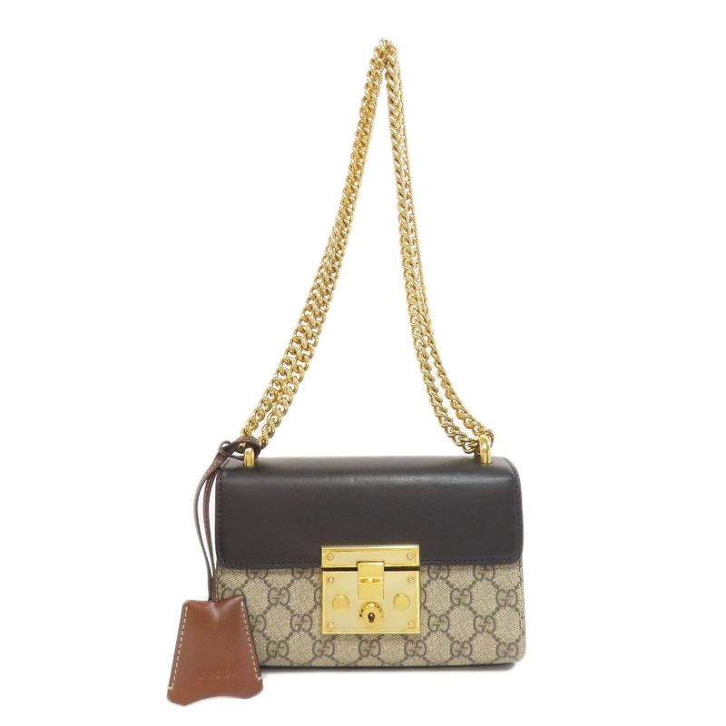 Gucci 409487 GG Chain Shoulder Bag PVC Ladies