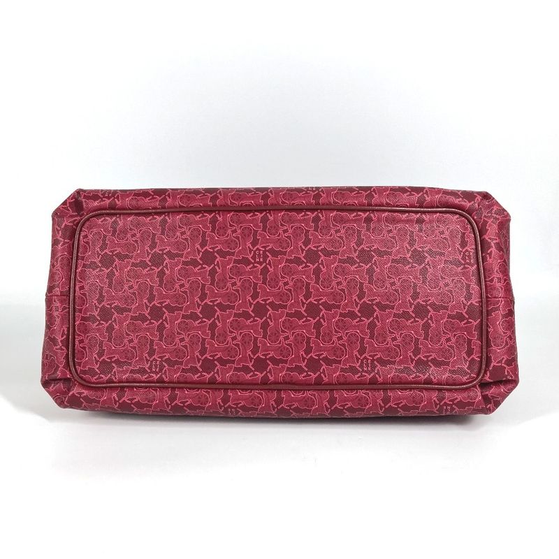 Celine Shoulder Bag Logo Sarky Pvc/leather Red