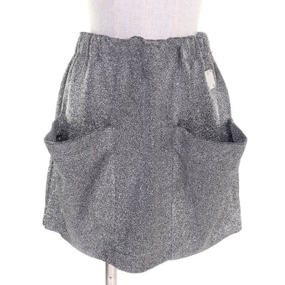 Louis Vuitton 23SS LV Logo Plate Pocket Design Lamé Knit Mini Skirt Silver XS
