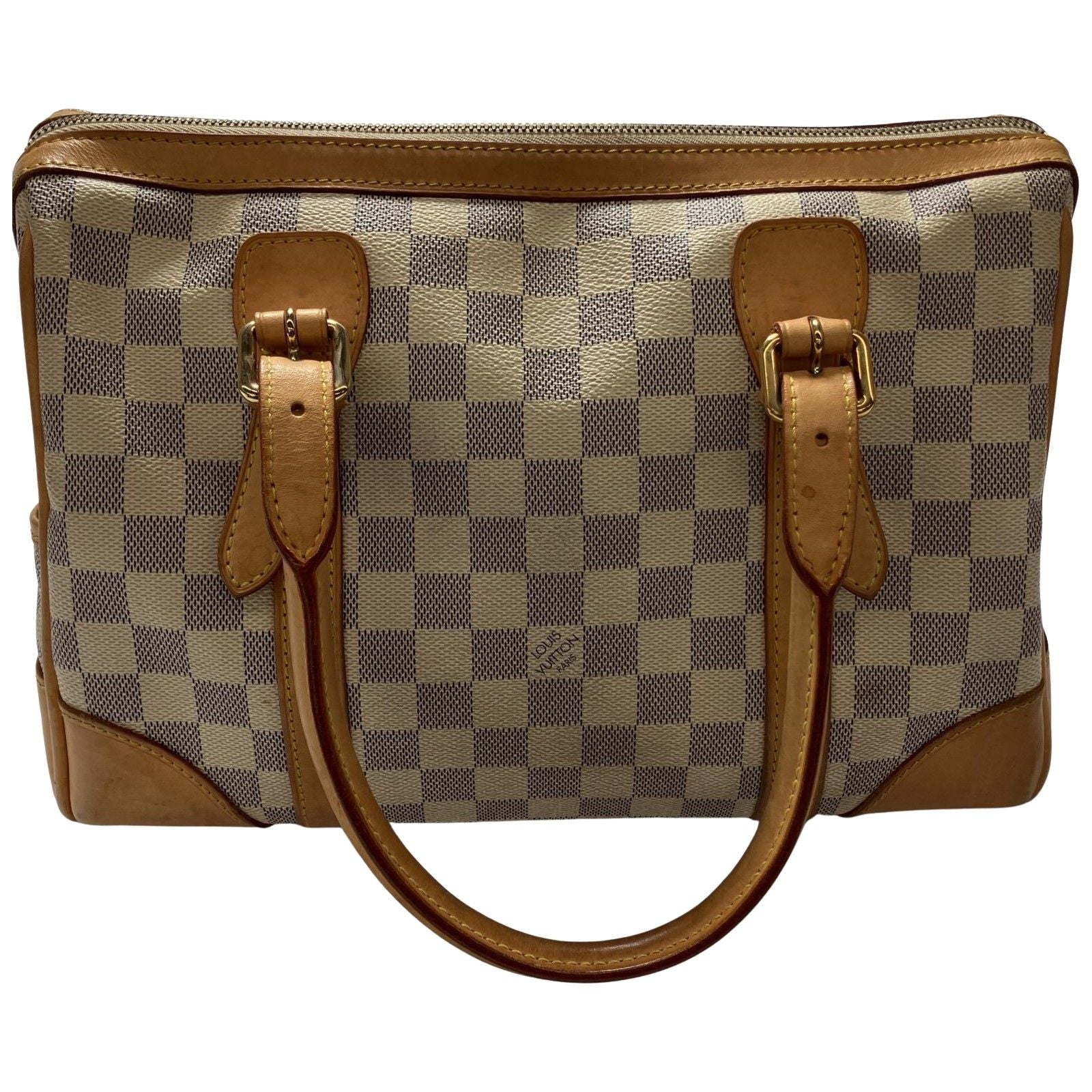 Louis Vuitton Mini Boston Bag Damier Azur Berkeley N52001 Gray X White