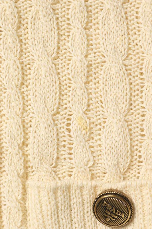 Prada P25l82 Half Sleeve Cable Knit Cardigan Women 36