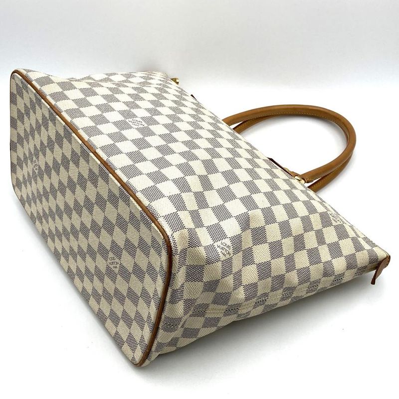 Louis Vuitton N51185 Saleya MM Tote Bag Beige Damier Azure Canvas Women Fashion