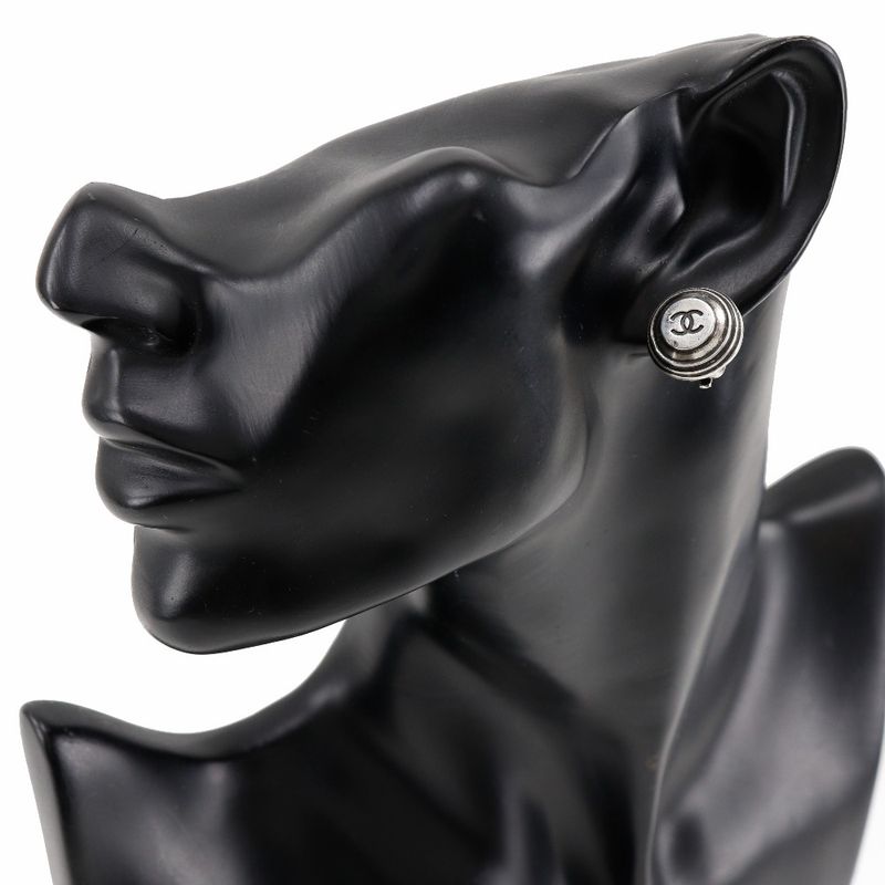 Chanel Coco Mark Metal Silver 99P Ladies 11.7g Earring
