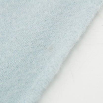 Hermes Cashmere Logo Embroidery Fringe Scarf Blue