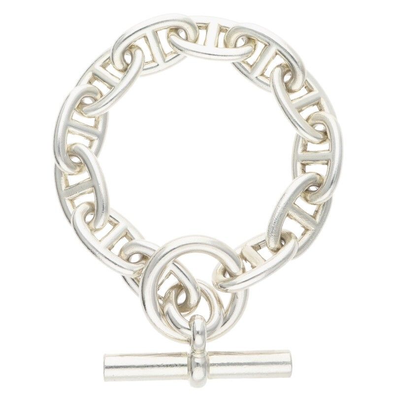 Hermes Chaine D'ancre TGM Chaine D'ancre TGM Silver Bracelet Men's 12link