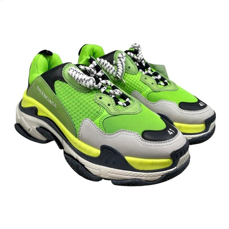 Balenciaga Sneakers Triple S 541623 41 Size Mesh Logo Green Black White Triple
