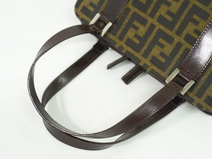 Authentic Fendi Zucca Handbag Canvas Brown Zucca Bag Pre-owned [follow-up