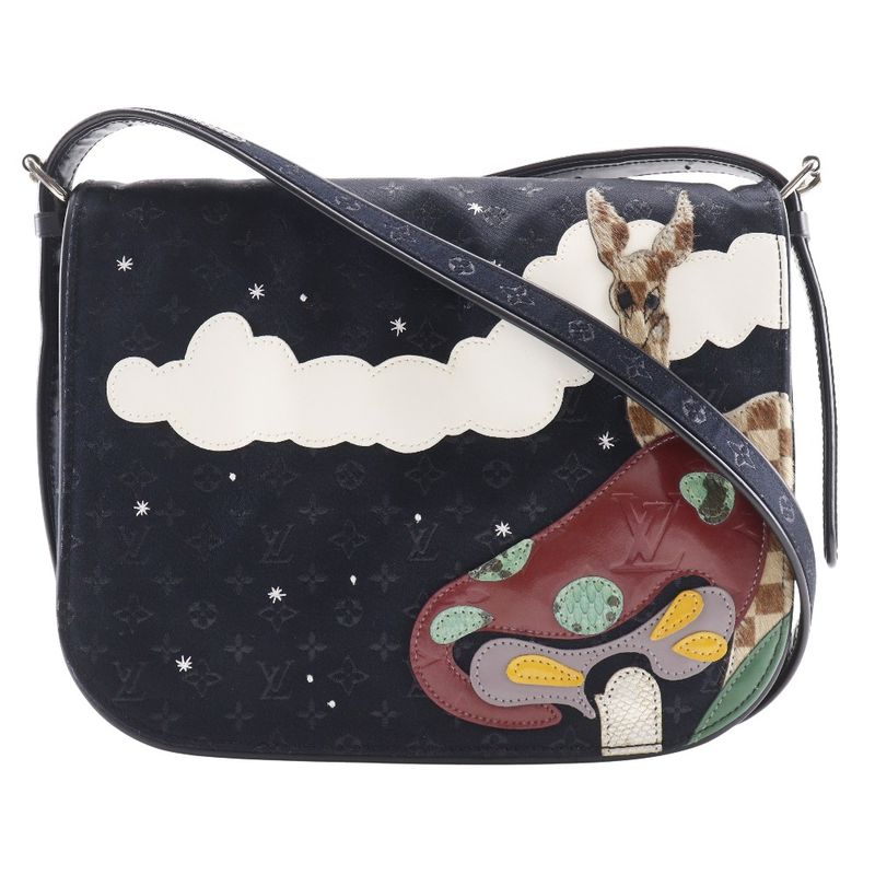 Louis Vuitton Musette Comte De Fe M92273 Monogram Satin And Halaco Black Sr0032