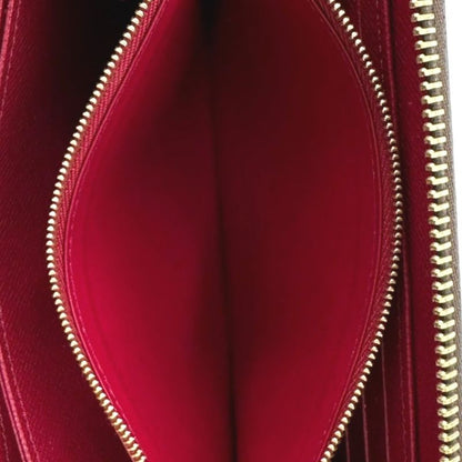 Louis Vuitton M41895 Monogram Round Zipper Fuchsia Long Wallet Louis Vuitton