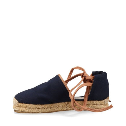 Hermes Canvas And Leather Espadrilles Women's 34 Navy Made In Spain