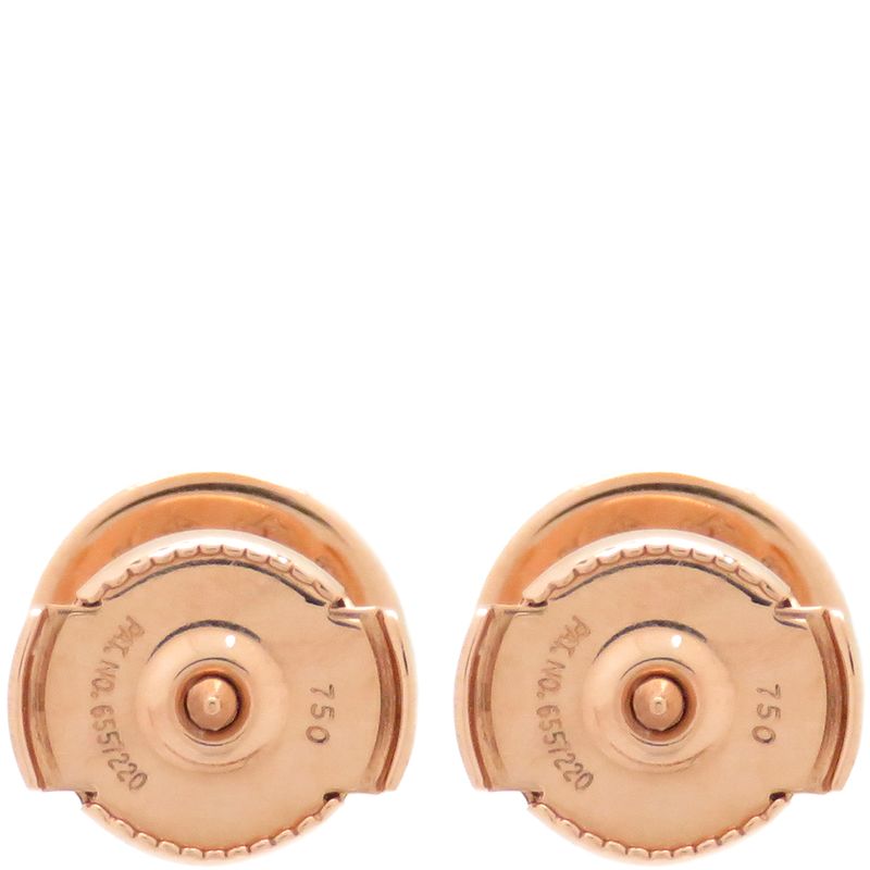 Hermes Earrings Exlibris TPM 18k Pink Gold Pink Gold Au750 Rose Gold