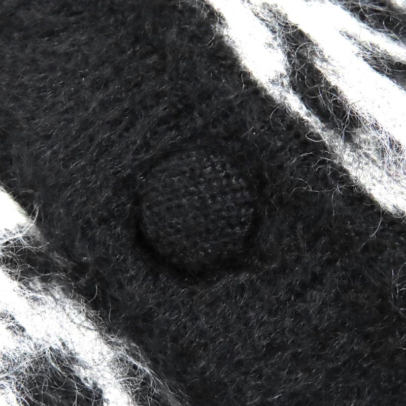 Saint Laurent Paris 21AW 690064 Mohair Cardigan Oversized Black White XS Made