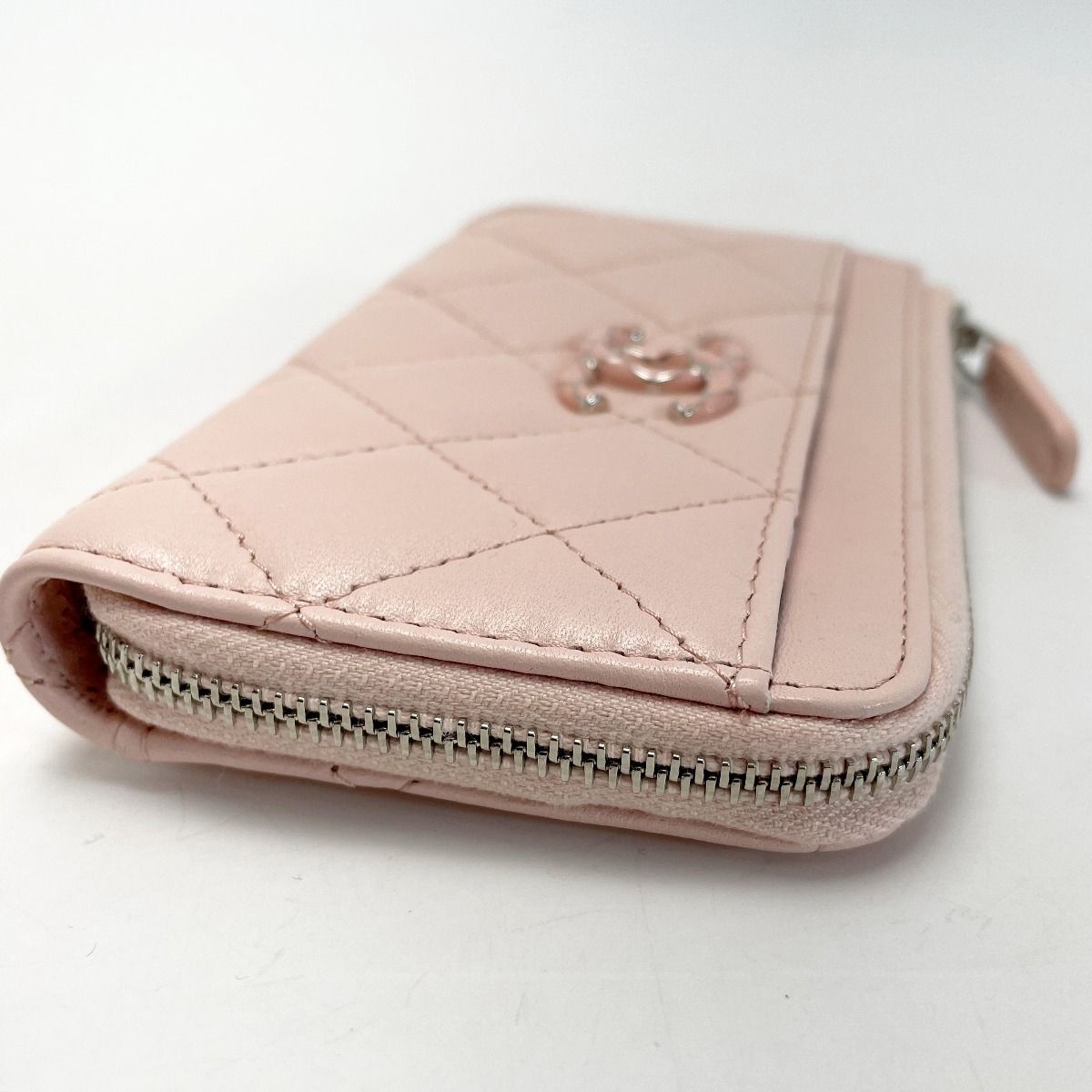 Chanel Matelasse Card Case Ap3630 Light Pink Coco Mark Lambskin Coin Case