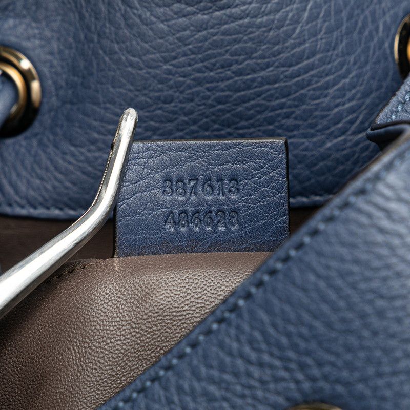 Gucci Bamboo Shoulder Bag Handbag 2WAY 387613 Blue Leather Ladies Gucci