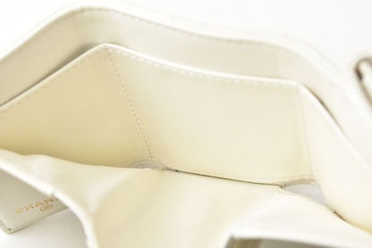 Chanel Wallet Trifold Chanel Mini Wallet Boy Chanel Caviar Skin Off White Gold