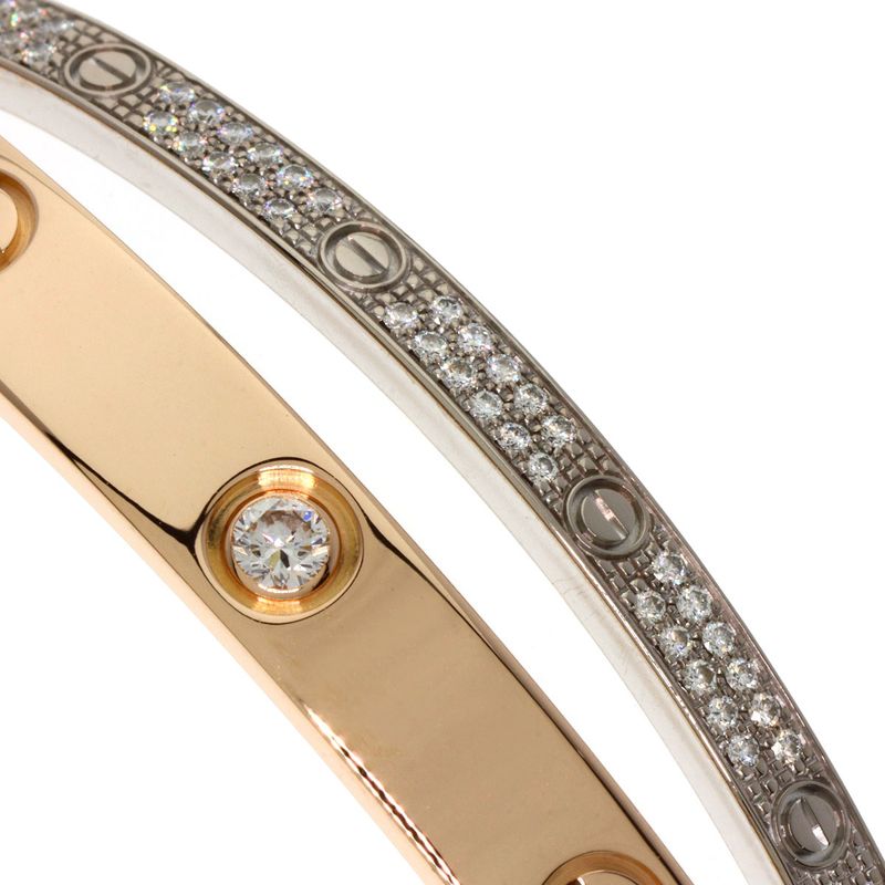 Cartier Love Bracelet Full Diamond #16 Bracelet With Screwdriver 18K White Gold