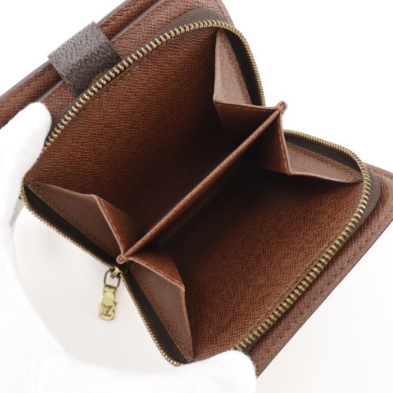 Louis Vuitton Compact Zip M61667 Monogram Canvas Brown Ca0095 Unisex Folding