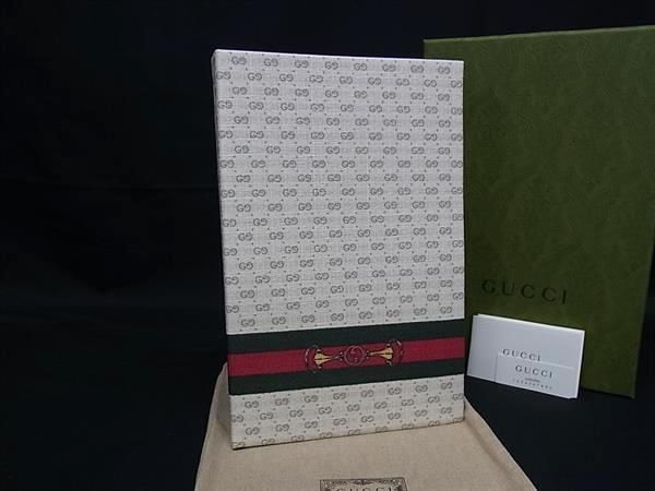 Gucci Sherry Line Micro GG Horsebit PVC Notebook Stationery Ivory