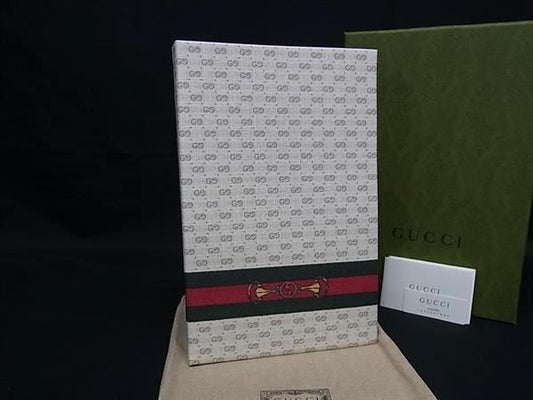 Gucci Sherry Line Micro GG Horsebit PVC Notebook Stationery Ivory