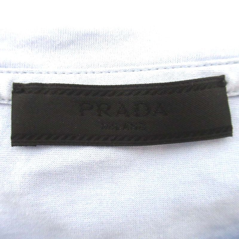 23AW Prada Chest Logo Embroidery Short Sleeve T-shirt Cut And Sewn Ujn884 Size