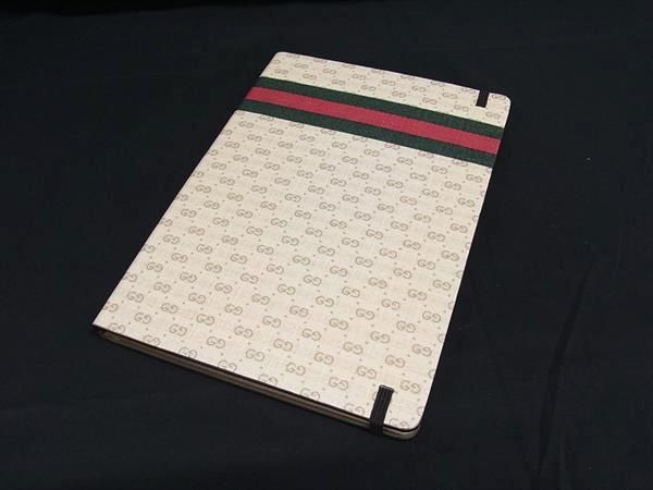 Gucci Sherry Line Micro GG Horsebit PVC Notebook Stationery Beige