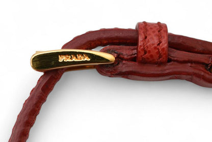 Prada Unused Bracelet Bangle Prada Saffiano Heart Charm Fuoco Red 1ajd45