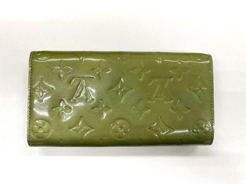 Louis Vuitton Monogram Vernis Portefeuille Sarah Long Wallet M91564 Givre Green