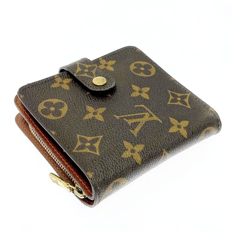 Louis Vuitton M61667 Monogram PVC Compact Zip Bifold Wallet Brown 303395 Bifold