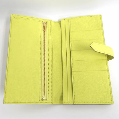 Hermes Bearn Soufflé Chevre Yellow Series Pink Gold Hardware R Stamp