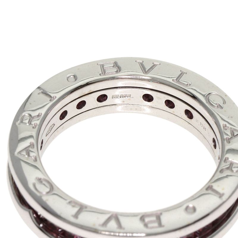 Bvlgari Bulgari B-zero1 1 Band Garnet #48 Ring 18K White Gold Ladies