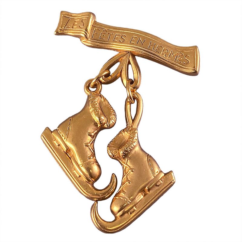 Hermes Skate Shoes Motif Brooch