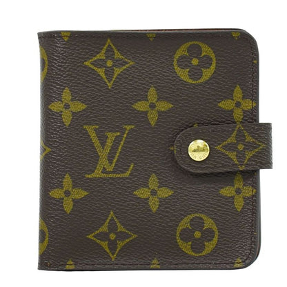Authentic Louis Vuitton LV Compact Zip Monogram Fold Wallet Brown M61667