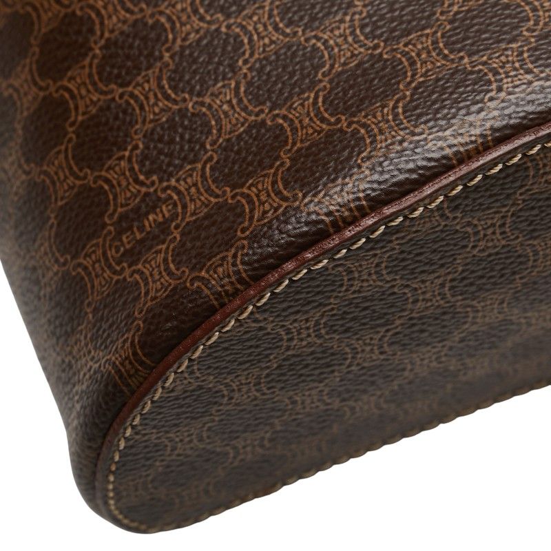 Celine Macadam Vanity Bag Shoulder Bag 2WAY Brown PVC Leather Women Celine