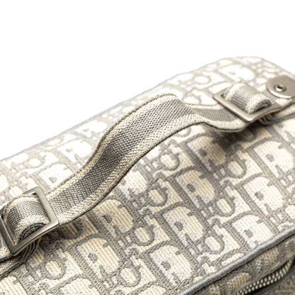 Dior Oblique Travel Vanity Vanity Bag Handbag Gray White Canvas Women's Dior