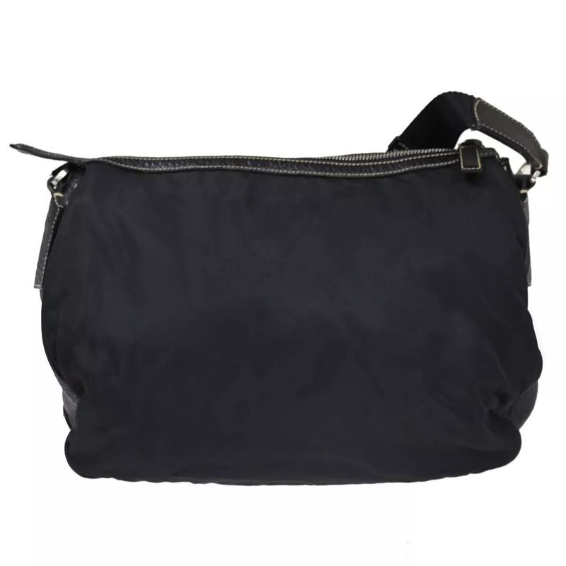 Prada Shoulder Bag Diagonal Bag Black Leather 35bs145