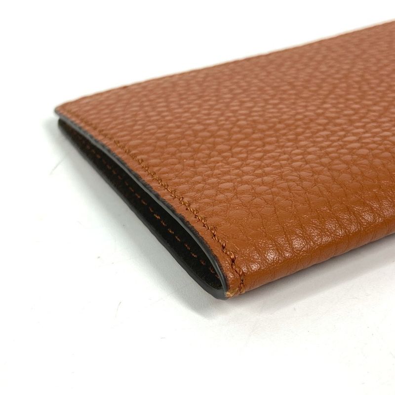 Fendi Passport Case With Logo Leather Brown