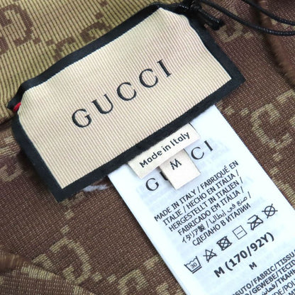 Gucci 23SS 715524 GG Pattern Half Zip Cropped Jersey Long Sleeve Top Brown M