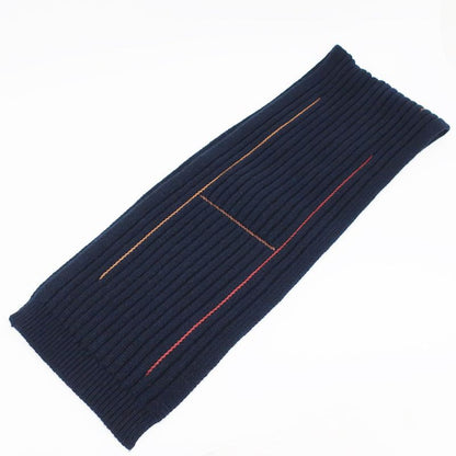 Hermes Muffler-h Torsade Cuir Navy-style Cashmere Silk Clothing