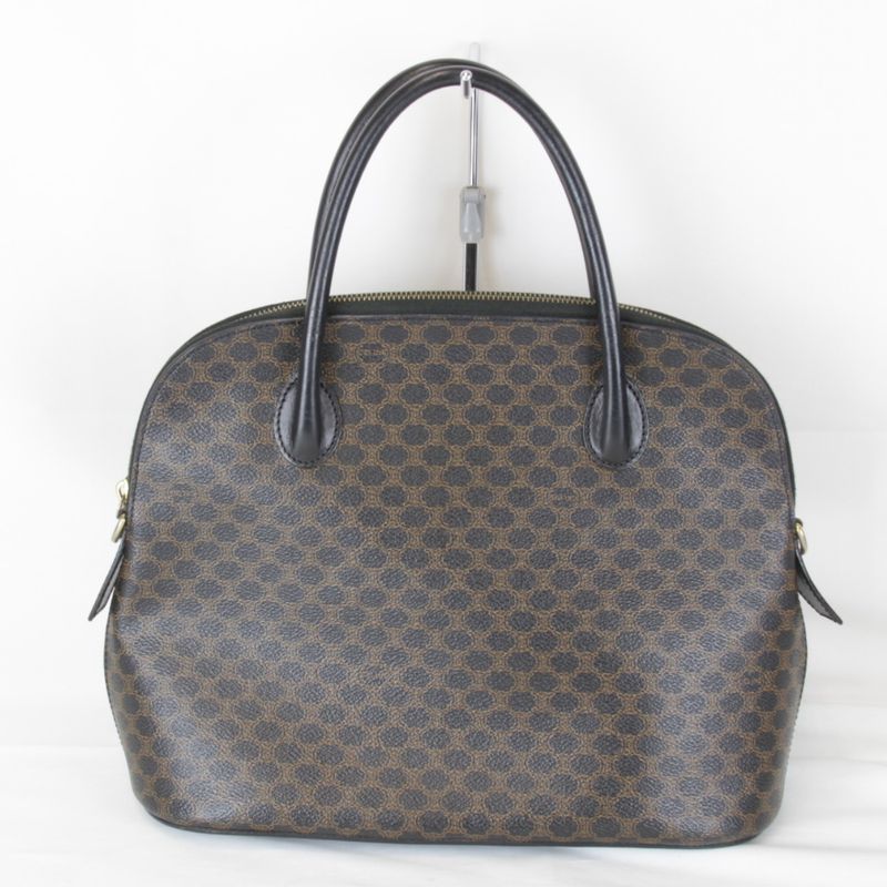 Celine Macadam Patterned Handbag Pvc/leather Black