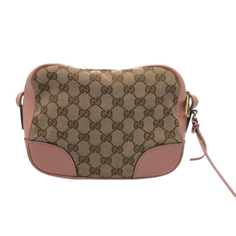 Gucci GG Pattern Pink Beige Brown GG Canvas/leather 449413 Shoulder Bag
