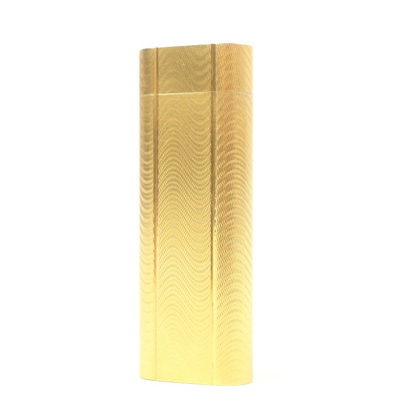 Cartier Wave Allover Pattern Oval Shape Roller Type Gas Lighter