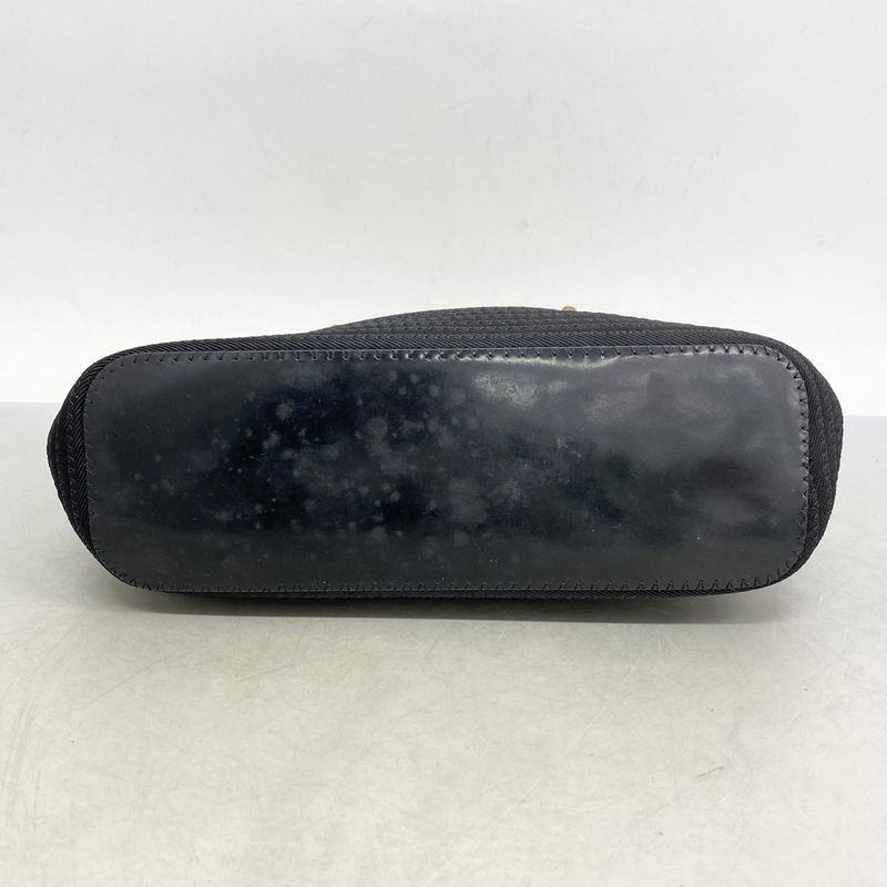 Gucci Handbag Bamboo 000 1998 0540 Nylon Black Silver Hardware Women