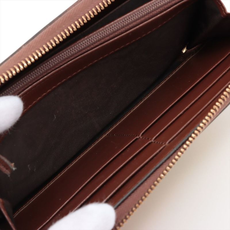 Gucci GG Supreme FAKE NOT PVC × Leather Round Zip Wallet Long Wallet 636169