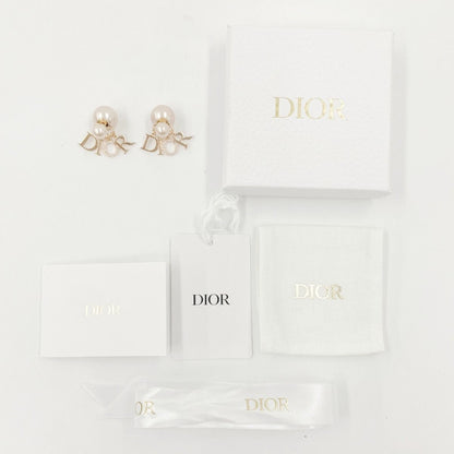 Christian Dior Tribal Rhinestone Logo Earrings Pink