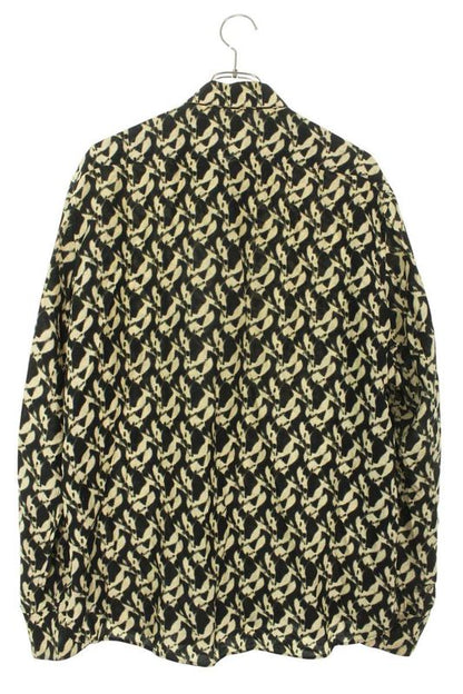 Saint Laurent Paris 646850 Y2g02 All-over Silk Blend Rayon Long Sleeve Shirt