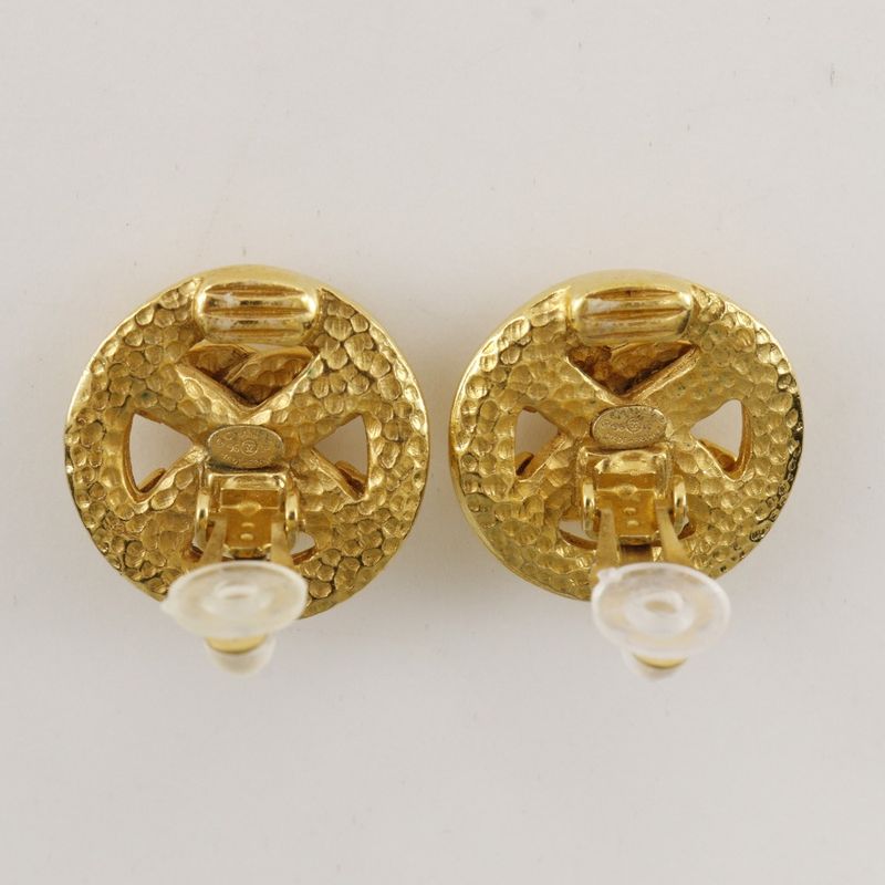 Chanel Coco Mark Vintage Gold Plated 96P Ladies 11.7g Earring