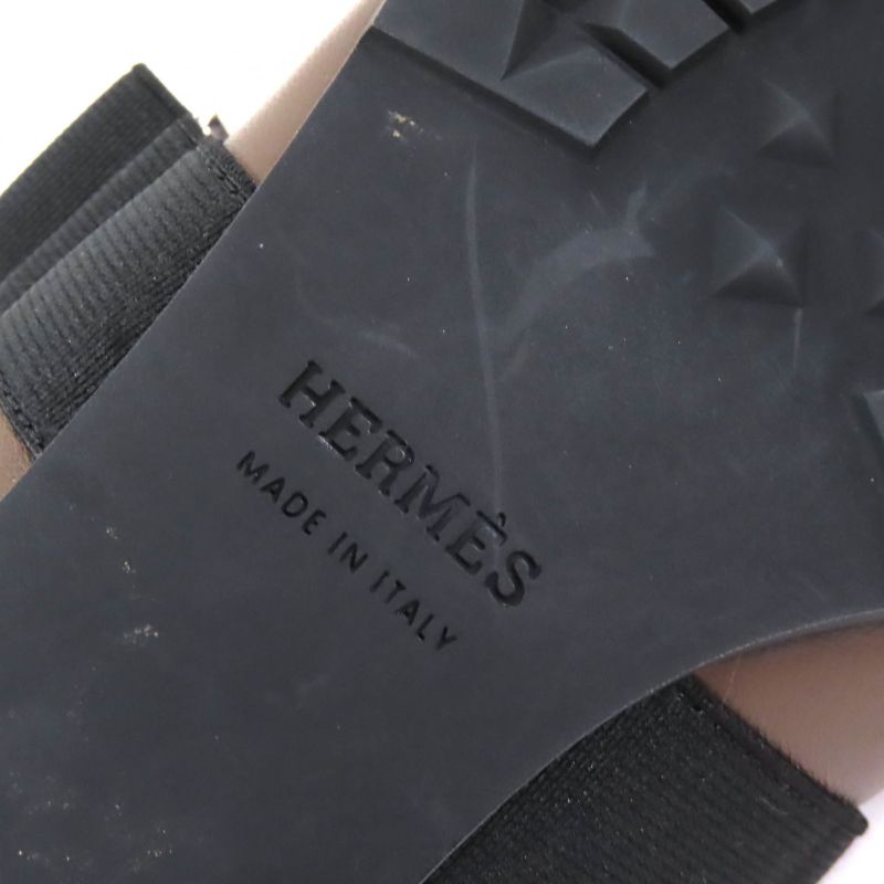 Hermes Pointed Toe Leather Pumps With Band Strap Brown Black 38 Storage With