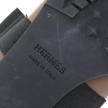 Hermes Pointed Toe Leather Pumps With Band Strap Brown Black 38 Storage With