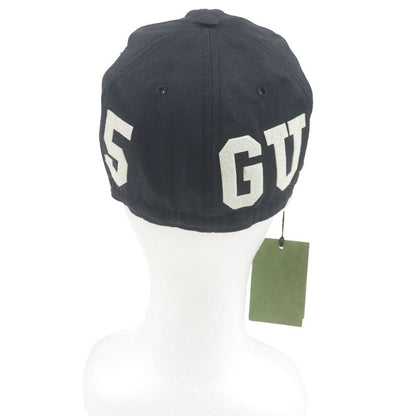 Gucci 23AW 751400 Logo Patch Rubberized Baseball Cap Black L/59cm (23.23in)